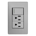 thumbnail image 1 of Placa Acero Inoxidable Con 1 Apagador 2 Contactos ADIR 4676 negro, 1 of 3