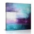 thumbnail image 2 of Canvas Wall Art Purple Teal Canvas Art Print Mottled Graffiti Color Block Abstract Geometric Pictures Wall Decor for Living Room Bedroom Artwork Decorations Stretched Framed Ready to Hang 8"x8", 2 of 9