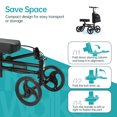 thumbnail image 4 of ZENART Steerable Knee Scooter Foldable Walker for Foot Surgery Adult Crutch Alternative, Black, 4 of 8
