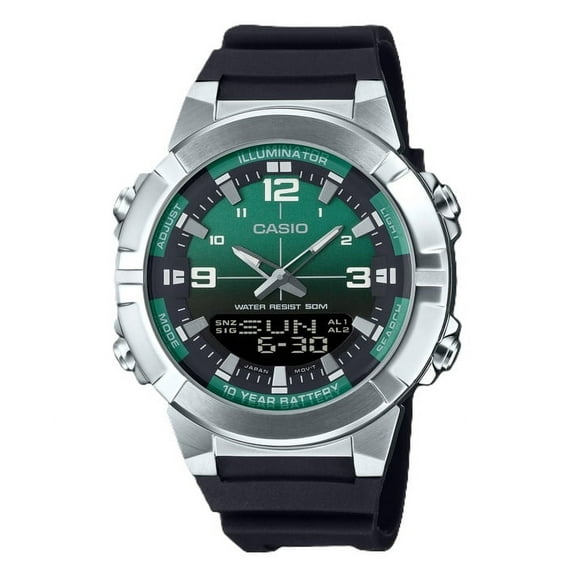 Casio Analog Digital Combination Resin Strap Green Dial Quartz AMW-870A-3AV Men's Watch