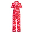 thumbnail image 5 of Joyspun Women's Dreamy Soft Collection Notch Knit Top and Capri Pants Valentine's Day Valentine's Day Pajama Set, 2-Piece, Sizes XS-3X, 5 of 5