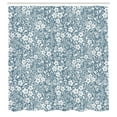 thumbnail image 2 of Ambesonne Botanic Shower Curtain, Floral Pattern Spring Leaf, 69"Wx84"L, Blue Grey, 2 of 4