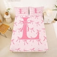 thumbnail image 5 of Erosebridal Letter L Monogrammed Queen Sheet Sets,Cute Pink Bowtie Bed Set For Girls Kids 4-Piece, 5 of 6