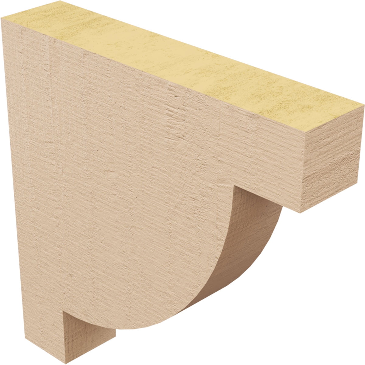 2"W x 10"D x 10"H Thin Alpine Rough Cedar Woodgrain TimberThane Corbel, Primed Tan