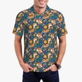 thumbnail image 2 of Balery Squirrel Garden Delight Printed Men’s Short Sleeve Polo Shirt, Midweight Men's Shirt,Golf Polo shirts -4X-Large, 2 of 8