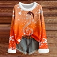 thumbnail image 3 of MHFRRA Camiseta Festiva de Manga Larga con Cuello Acogedor y Estampado Festivo para Uso Informal y Cómodo. Naranja, 3 of 3