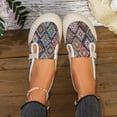 thumbnail image 3 of Rokment Women's Bohemian Ethnic Mules Dress Slides Sandals Beach Summer Vintage Casual Closed Toe Wedge Low Heels Comfortable Walking Half Slippers Clogs for Wide Width Red Size 9.5, 3 of 7