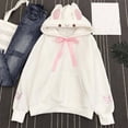 thumbnail image 6 of Womens Sweatshirt Rabbit Ear Hoodie with Hood Kawaii Cute Animal Hoodies Hooded Winter Matching Couples Hoodies Bunny Ear Pink M, 6 of 7
