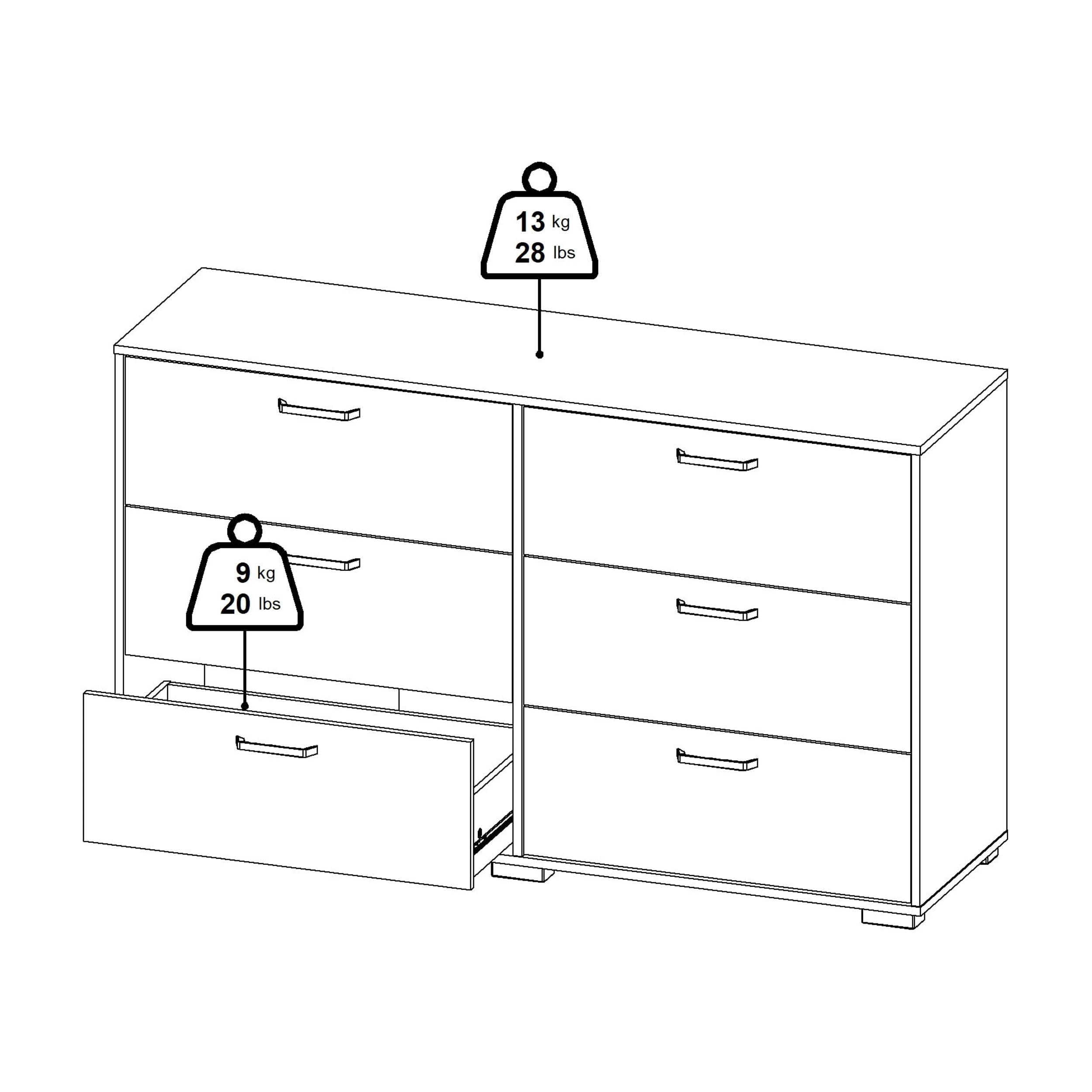 Tvilum Sofia 2-Piece Bedroom Set with Dresser and Chest, White