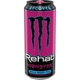thumbnail image 5 of Monster Energy Rehab Tea Energy Drink Variety Pack – Tea + Lemonade, Peach Tea & Wild Berry Tea, 15.5 fl oz Cans, 5 of 6