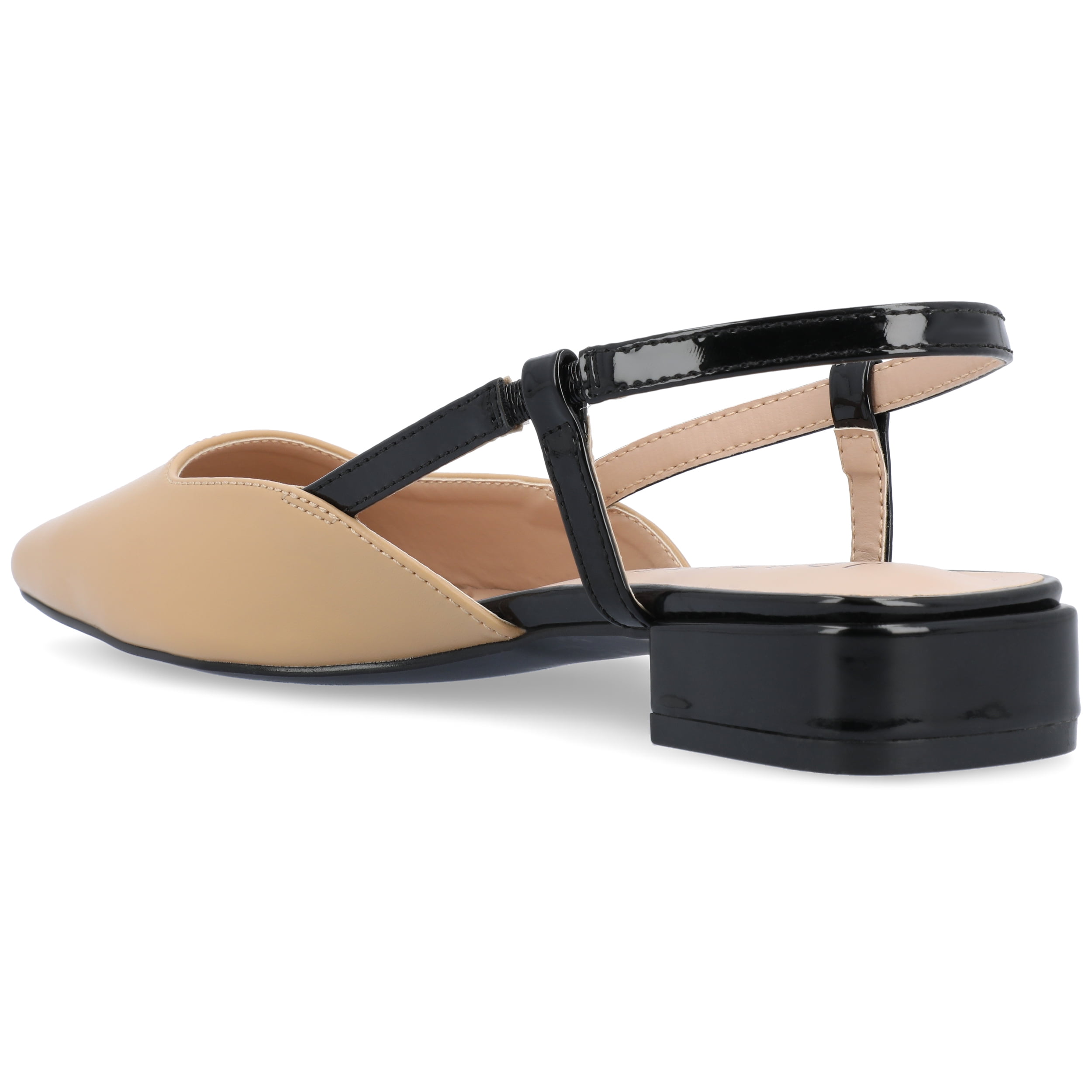 Journee Womens Paislee Sling Back Block Heel Square Toe Flats