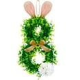 thumbnail image 2 of JeashCHAT Artificial Easter Wreath Spring Green Leaves Bunny Wreath for Front Door with Bow and Rabbit Ears, Indoor Outdoor Home Wall Decorations, 2 of 7