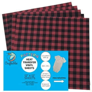 Craftopia Buffalo Plaid Vinyl Sheets For Cricut, 5 Packs, Red