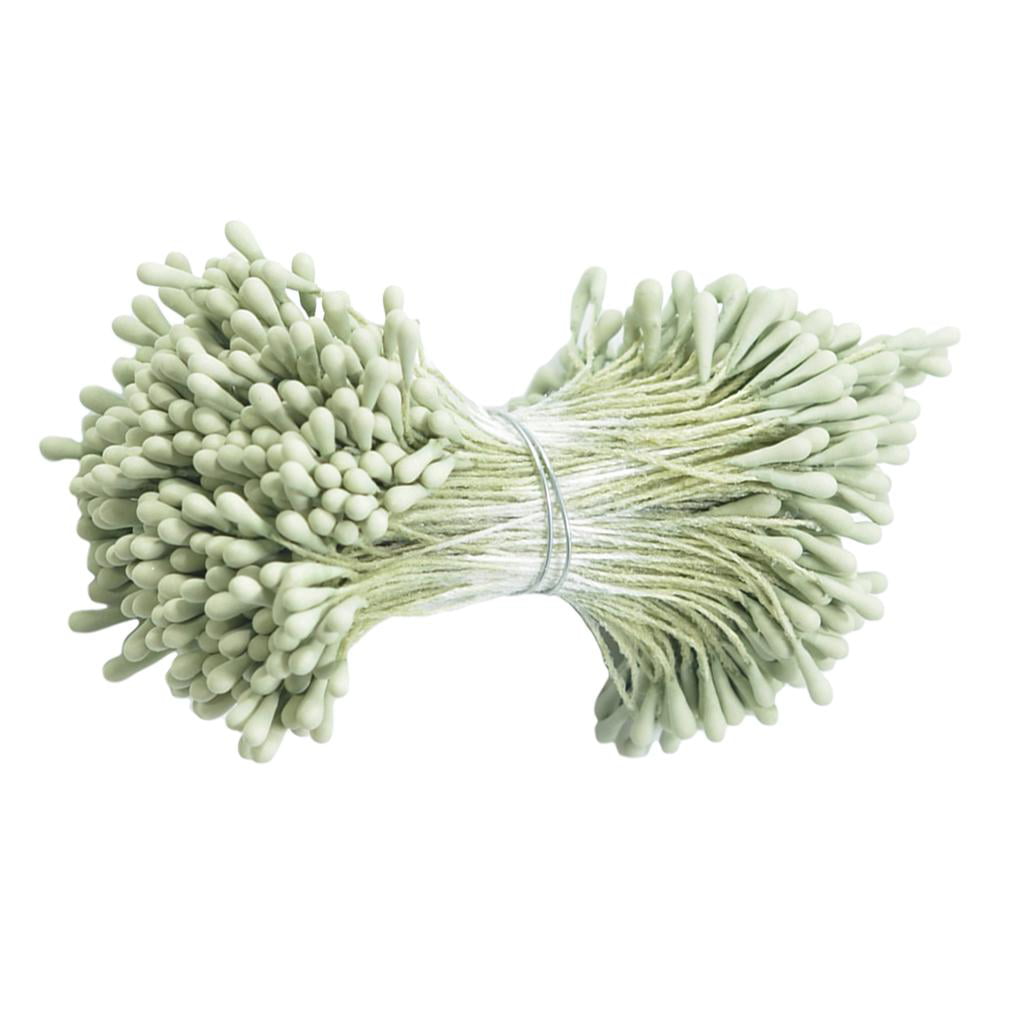 Army Green Bundle 1.5-2mm Matte Double Head Flower Stamen Pistil for Wedding Decoration