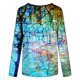 thumbnail image 5 of ICHUANYI Clearance Women Summer Fashion Flower Print Round Neck Long Sleeve T-shirt Top Blouse Pullover(Multicolor, M) ICHUANYI WER2023081204809, 5 of 5