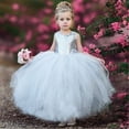 thumbnail image 3 of Girls Dress Kids Flower Lace Princess Sequin Dress Baby Party Pageant Wedding Bridesmaid Formal Dress, 3 of 10