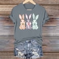 thumbnail image 2 of Tnhcen Women's Easter Bunny Print Graphic Tee Casual Short Sleeve Round Neck Plus Size S-3XL Cotton Spandex Polyester Stretchy Comfortable Spring Holiday Wear, 2 of 6