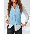 thumbnail image 4 of Women's V Neck Button Up Sleeveless Vest Sweater Knitted Casual Cardigan with Pockets, 4 of 6