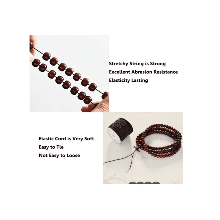 Senkary 1.5 mm Elastic String Cord Elastic Thread Beading String Cord for  Jewelry Making Bracelets Beading, 109 Yards, Black