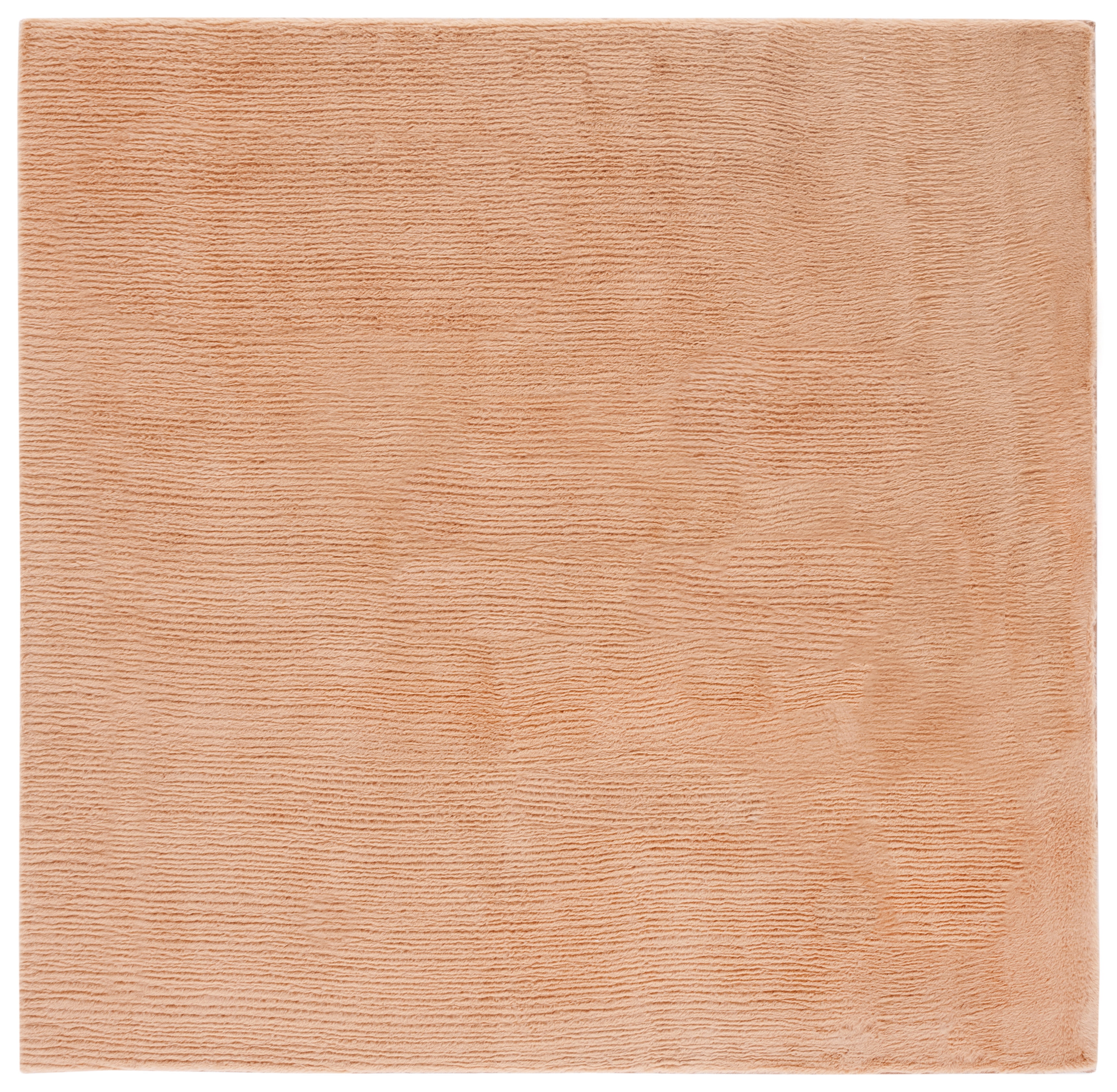 Safavieh Faux Rabbit Fur David Solid Machine Washable Slip Resistant Area Rug, Beige, 6' x 6' Square