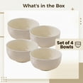 thumbnail image 5 of Set of 4 Ceramic Bowls, 4.5-inch Stackable Soup and Cereal Bowls, Microwave & Dishwasher Safe, Cream Yellow, 5 of 6