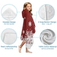 thumbnail image 7 of Red Christmas Snowflake Pattern Hooded Bath Towel，60"x35" for Ages 3 To 12 Kids, Quick Dry Lightweight Soft Microfiber Hood Beach Towel Cover Up for Kids, 7 of 7
