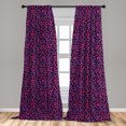 thumbnail image 5 of Ambesonne Jungle Curtains, Leopard Skin Savannah 80s, Pair of 28"x95", Royal Blue and Hot Pink, 5 of 5