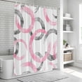 thumbnail image 5 of Polyester Fabric Pink Grey Shower Curtain, Geometric Circle Modern Abstract Simple Art Waterproof Bathtub Curtain Bathroom Decor Set with Hooks 72 x 84 Inches, 5 of 6