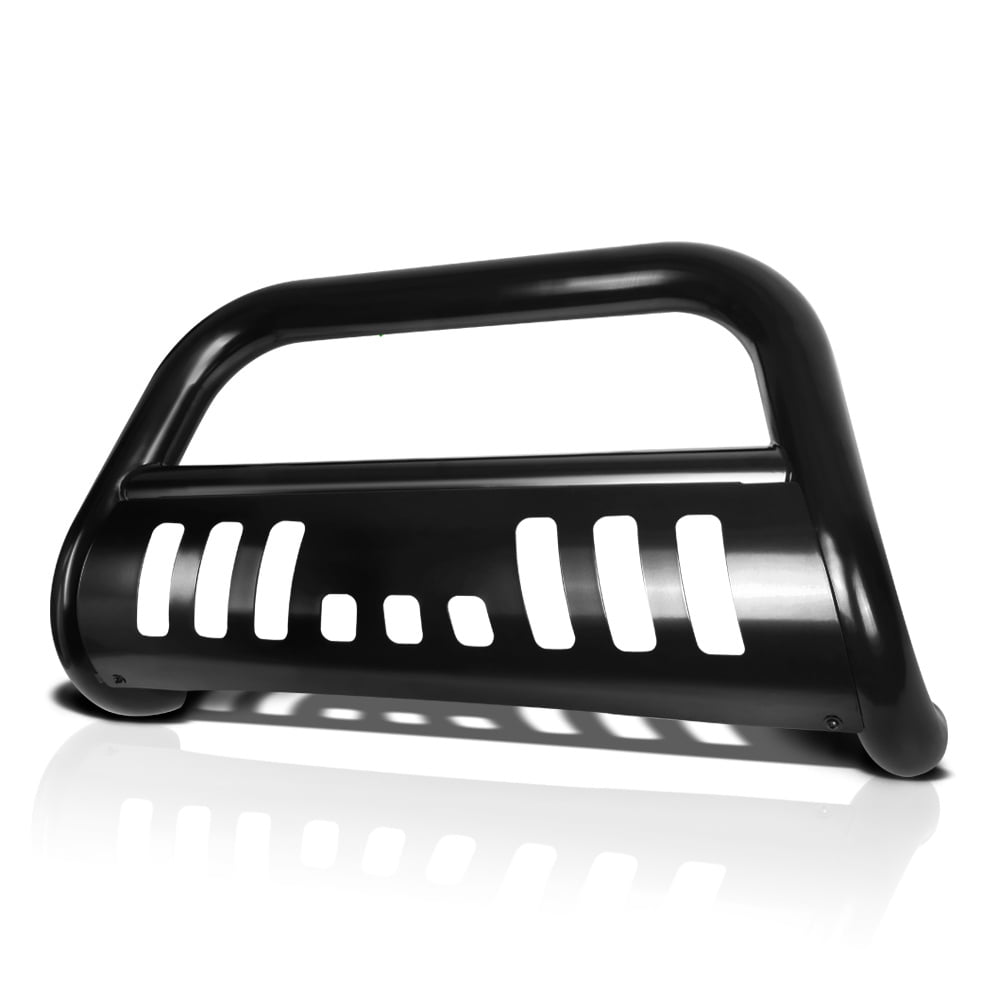 4X4TAG Premium Quality Black Powder Coated Steel Bull Bar Fits Chevy/GMC C/K 2500/3500 Pickup 1988-2000 Bumper Grille Guard with Skid Plate and Optional Light Holes 