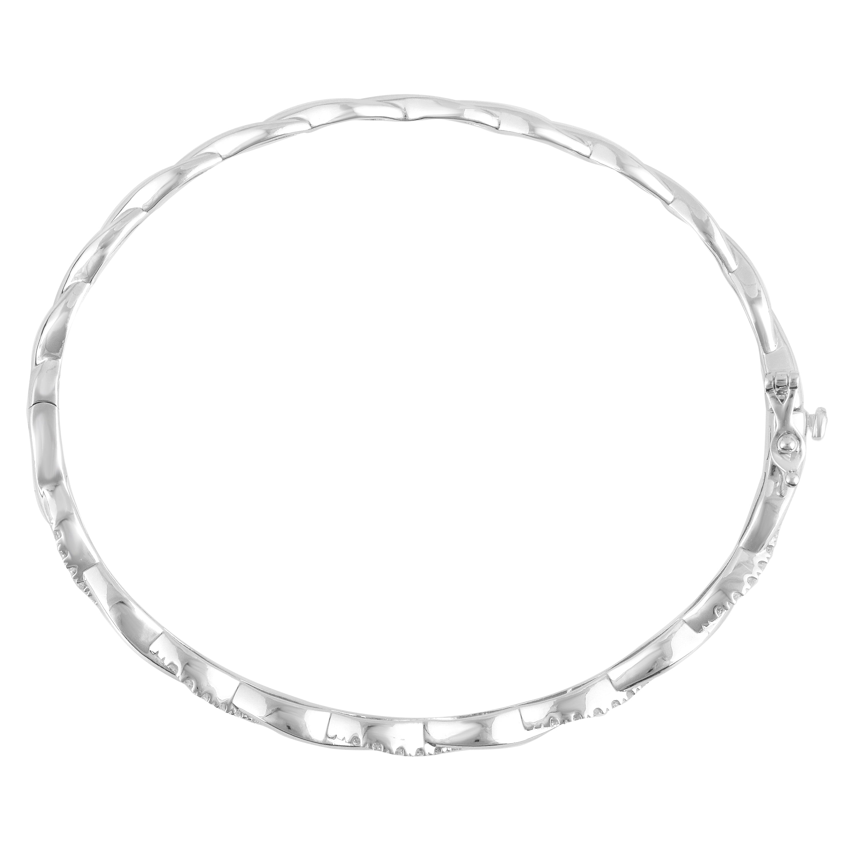 Unique Moments 1/2 Ct Round Lab Grown Diamond Infinity Bangle in Silver for Women (H-I, SI-I1)