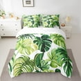 thumbnail image 2 of Manfei Tropical Monstera Leaf 7-Piece Twin Bedding Sets,Natural Theme Bedding Comforter Set,Green White Sheet Sets For Teens,Microfiber Bedroom Decor, 2 of 8