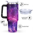 thumbnail image 3 of Purple Geometric Star 40oz Stainless Steel Vacuum Insulated Tumbler with Lid and Straw for Water Iced Tea Coffee Smoothie and More, 3 of 7