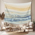 thumbnail image 2 of Yellow Blue Ombre Small Tapestry for Bedroom Wall Hanging Tapestry, Abstract Modern Art Fluid Striped Ceiling Backdrop Tapestries Poster Blanket Wall Decor for Teens Room Living Room Dorm 23" x 28", 2 of 8