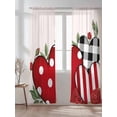 thumbnail image 4 of Semi Sheer Window Curtains 84 Inches Long, Valentine's Day Rod Pocket Voile Silky Chiffon Curtain Treatment Drapes for Kitchen, Living Room, Red Love Heart Roses Romantic 52"x84", 2 Panels, 4 of 9