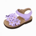 thumbnail image 3 of TOWED22 Toddler Girls Sandals Little Girl Summer Flat Sandal Baby Open Toe Outdoor Beach Holiday Dress Shoes Light Purple,4.5, 3 of 6