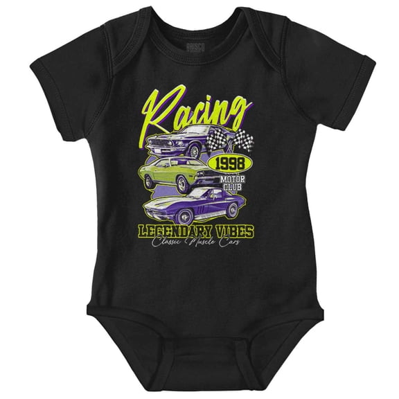 Racing Legendary Vibes Muscle Cars Bodysuit Jumper Boys Infant Baby Brisco Brands NB