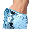 thumbnail image 6 of Uxcell Women's Belly Dance Hip Scarf with Sequins Triangle Wrap Skirts Waist Chain for Party Costume Performance Blue, 6 of 7