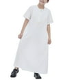 thumbnail image 5 of KAUOD Boys Short Sleeve Muslim Thobes 𝐈slamic Kids Half Zipper Eid Traditional Prayer Kaftan Thobes Toddler Abaya Clothes, 5 of 7