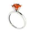 thumbnail image 2 of 2 ct Round Cut Simulated Red Diamond Solitaire 14K White Gold Womens Engagement Ring, 2 of 5
