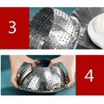 thumbnail image 4 of Stainless Steel Vegetable Fruit Steamer - Silver | Punching Food Drain Bowl Basket Stainless Steel Steamer - Multipurpose Steamer Basket, 4 of 5