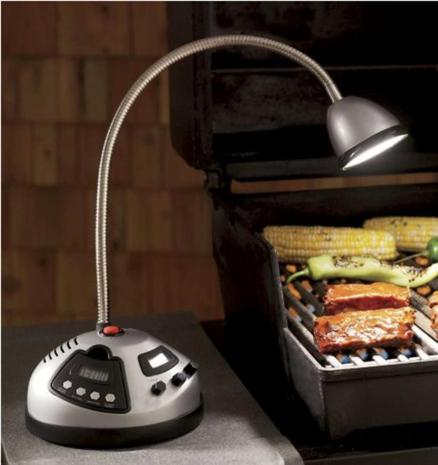 Deluxe Adjustable Silver Summer Outdoor Grill Light with Digital Timer