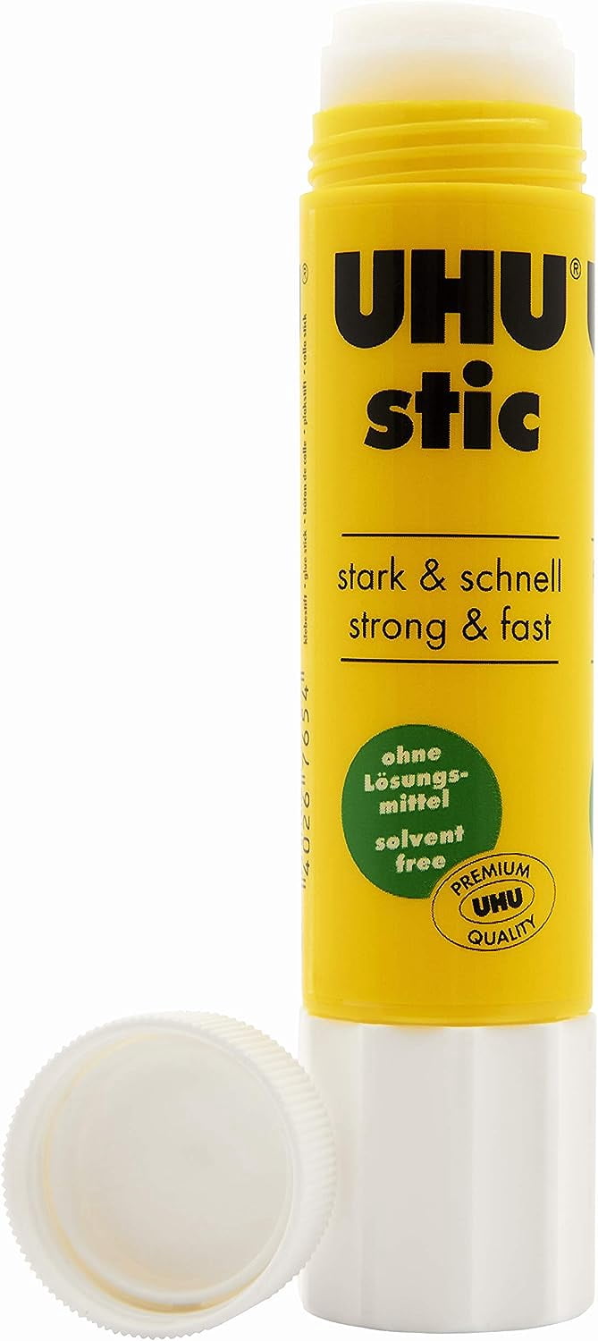 UHU Stic Glue Stick - Solvent Free - Clear Application - 40g - Pack of 6