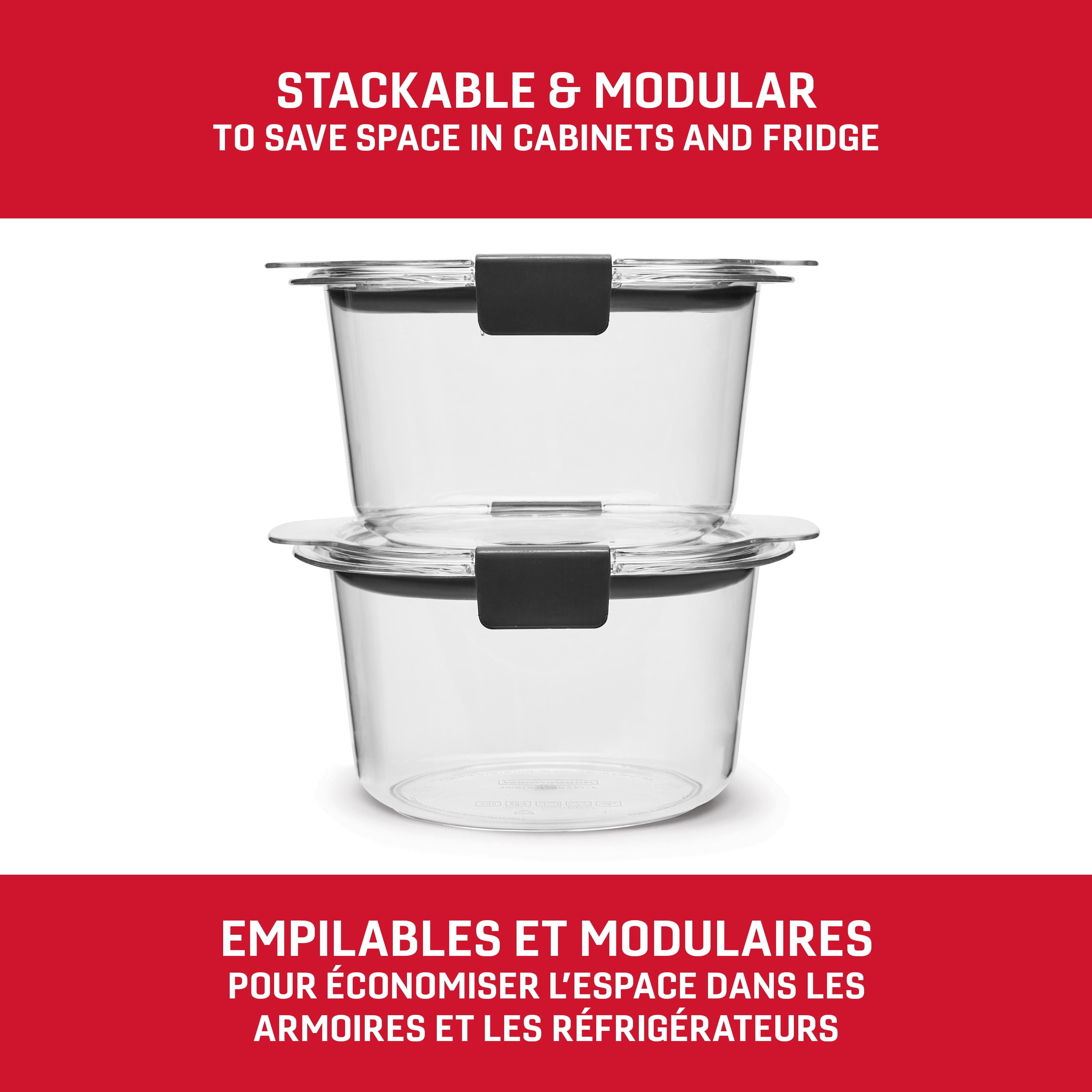 Rubbermaid Brilliance Round Food Storage Container, 3.5 cup (828 mL), 2 Pack