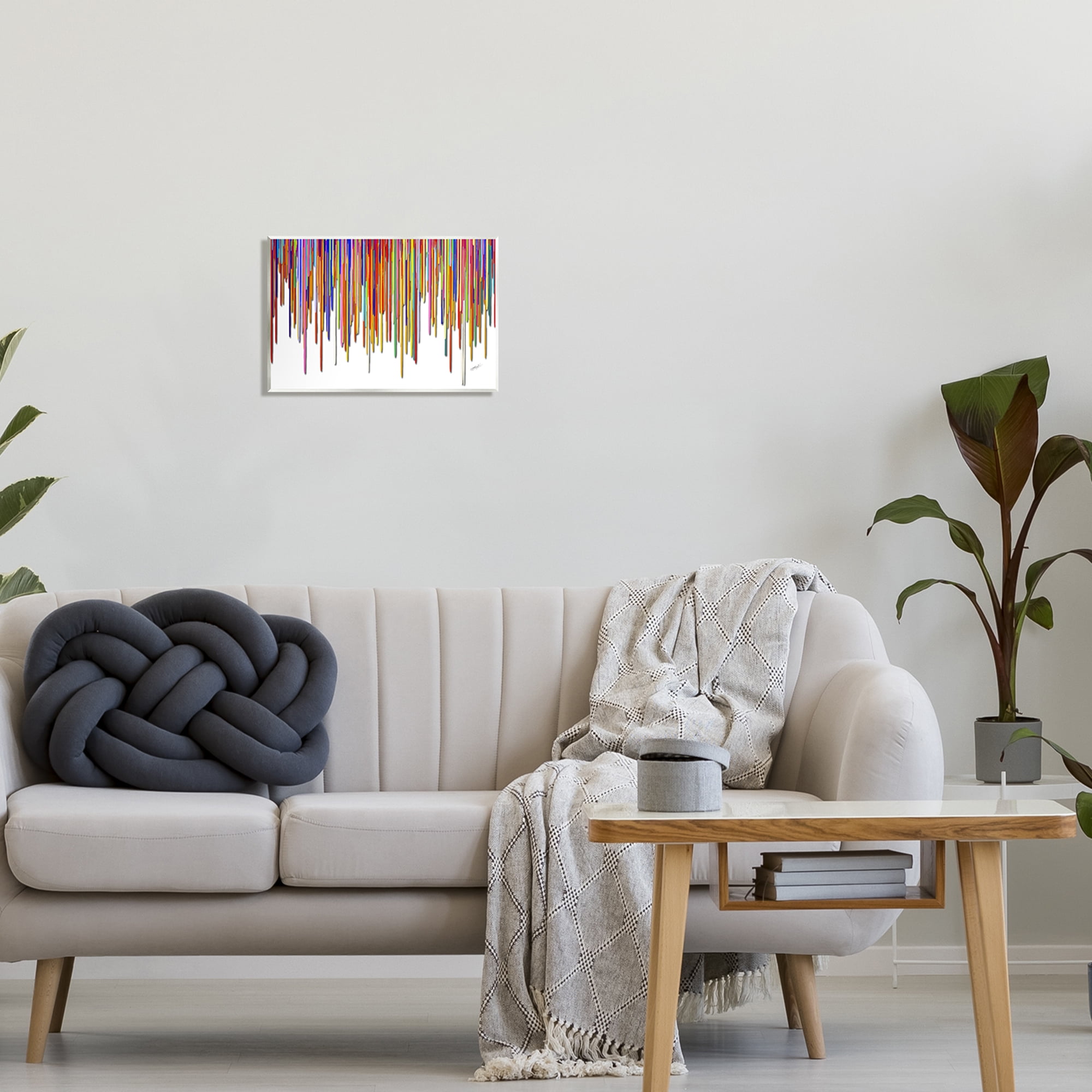 Stupell Industries Abstract Rainbow Lines Dripping Abstract Painting Unframed Art Print Wall Art, 15 x 10
