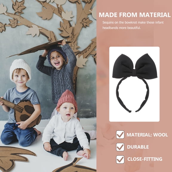 PENIKOKO Hair Accessories for Girls Bow Headband Red Cloth for Photo Booth Props 1Pack