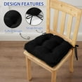 thumbnail image 4 of Chair Cushions for Dining Chairs Set of 6, Kitchen Chair Cushions, Chair Pads with Ties and Non Slip Backing, Tufted Memory Foam Seat Cushion 6 Pack, 15.5" x 15.5" x 4", Black, 4 of 14