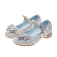 thumbnail image 4 of lnmuld Toddler Girls Soft-Sole Ballet Shoes with Embellishments, Comfortable & Durable for Everyday Wear Color:Silver,Size:7-8 Years, 4 of 6