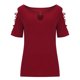 thumbnail image 4 of Tops a la moda para mujer, camisetas holgadas informales con estampado de Pascua, blusa con estampado de cuello redondo Pompotops hfajkhk128726, 4 of 9