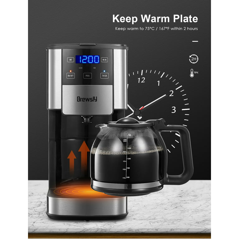 12 Cup Coffee Maker, Programmable Coffee Machine & Ice Tea Maker with Glass  Carafe, Drip Coffee Pot, Auto Keep Warm, Anti-Drip, - AliExpress