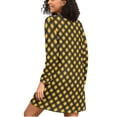 thumbnail image 2 of joogoo Art Yellow Checkered Grid Pattern Women's Long Sleeve Nightgown Sleepwear XXL, 2 of 8